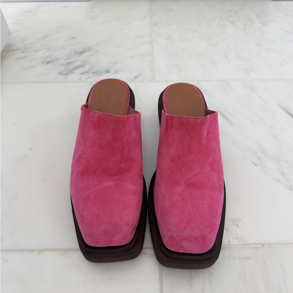 Eckhaus Latta Zoe Pink Suede Clog/Mule | 38